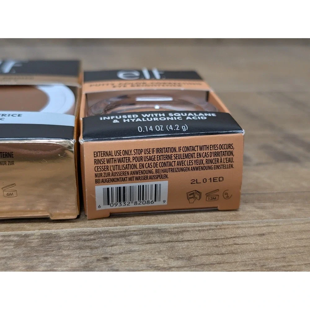 e.l.f C-Bright Putty Primer Vitamin C Sheer x2 Eye Brightener Medium Tan Lot 3‎